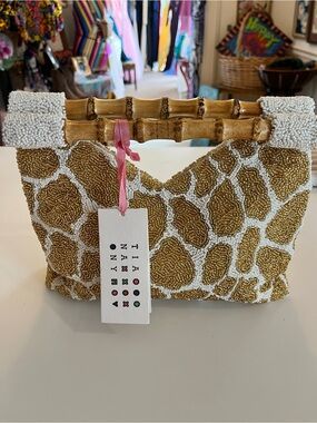 NWT TANIA New York Bamboo, Beaded Clutch purse 10”x 2” x 8”  Only 165.00